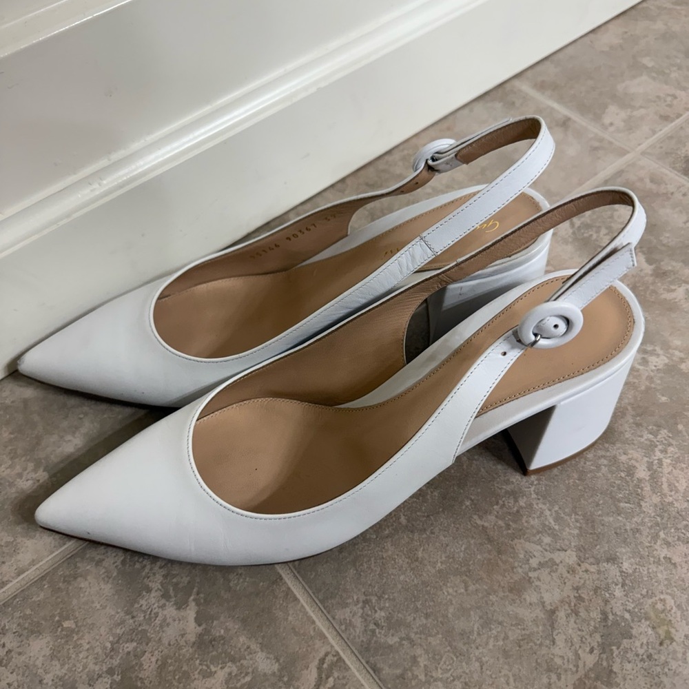 Elegant White Slingback Heels